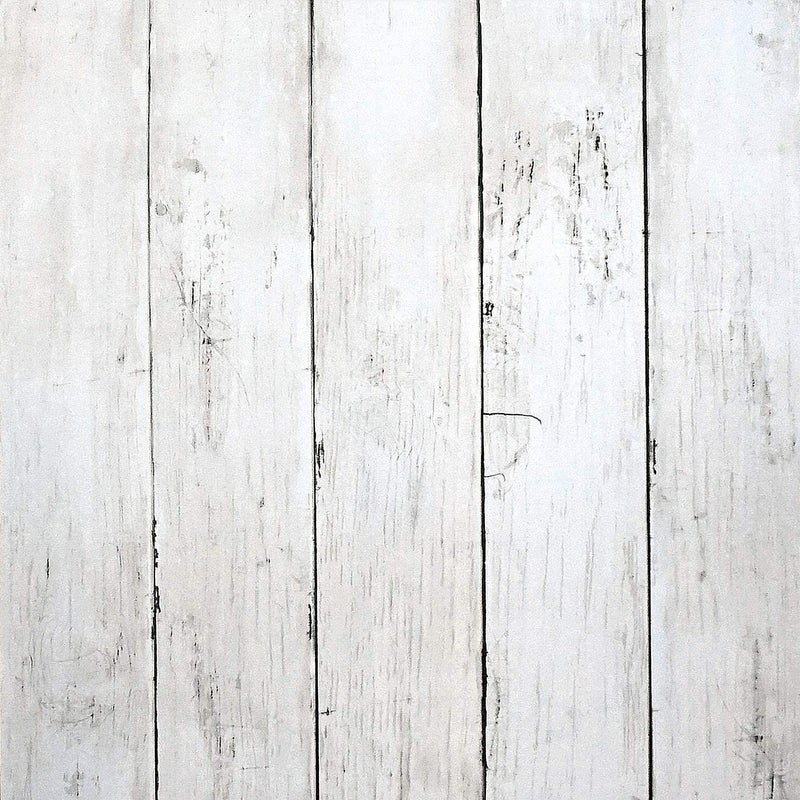 CiCiwind Peel and Stick Wallpaper Wood Contact Paper White Shiplap Wall Paper Peel and Stick Modern Rustic Wood Removable Waterproof Self Adhesive Wallpapers for Cabinets Bedroom Bathroom 78.7"x17.7" - Image 1